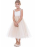Pearl Straps Shimmering Tulle Tea Length Flower Girl Dress Pearl Straps Shimmering Tulle Tea Length Flower Girl Dress